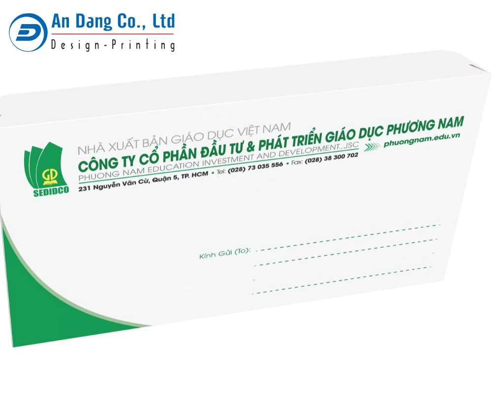 Mẫu bao thư nhỏ của công ty In An Đăng thiết kế