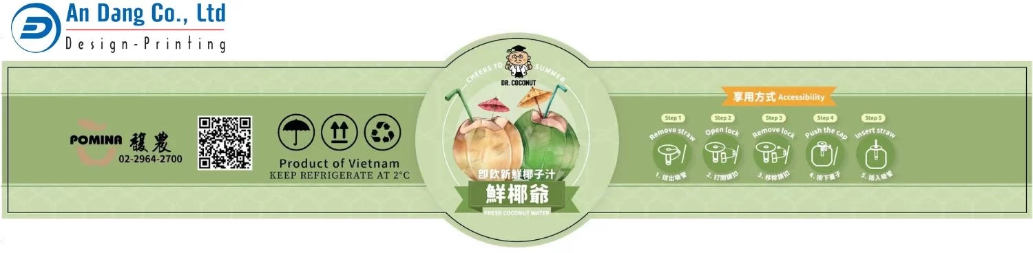 Mẫu tem nhãn trái dừa