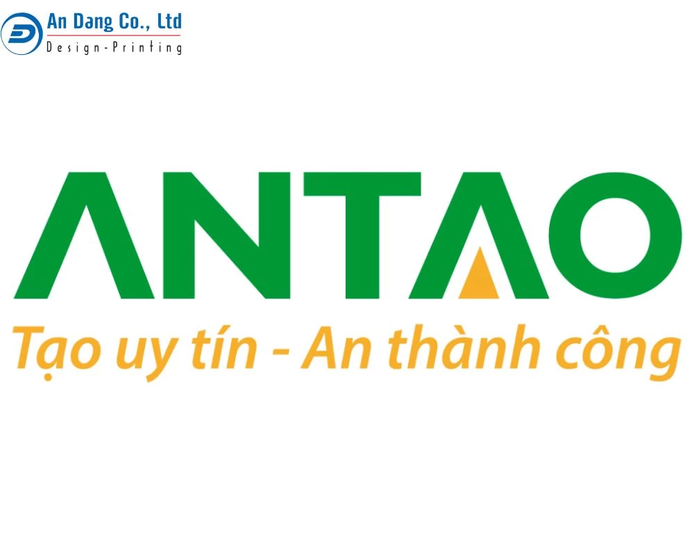 Logo của xưởng in An Tạo nổi bật với màu xanh lá