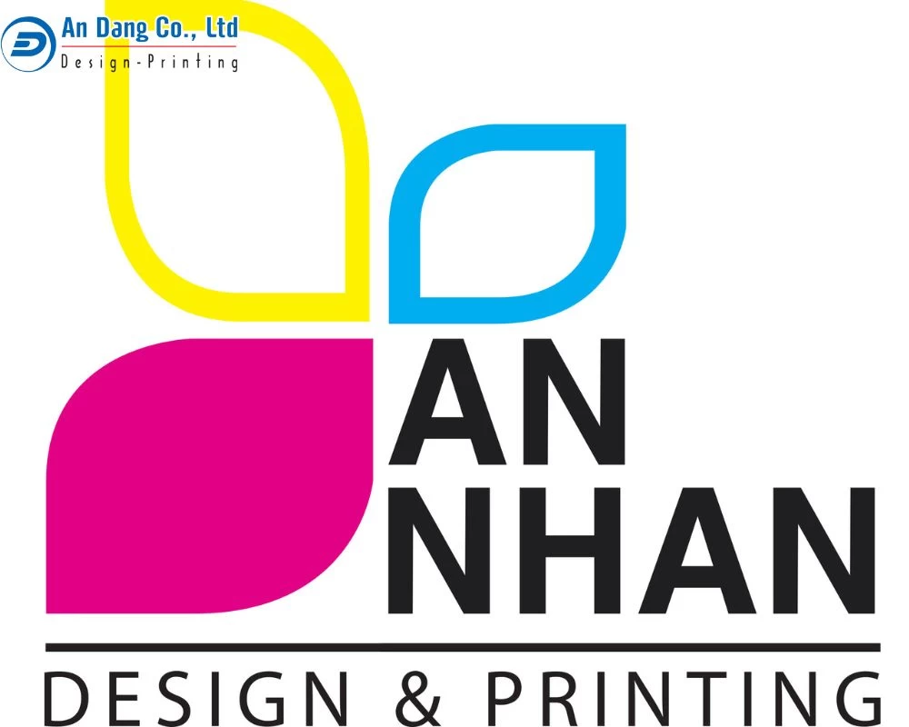 Logo nổi bật với ba gam màu của xưởng in An Nhân