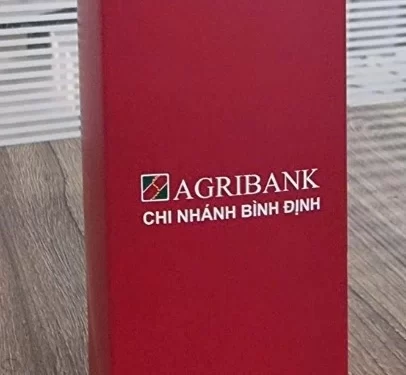 Mẫu hộp giấy thương hiệu có 2 nắp gài cho ngân hàng Agribank