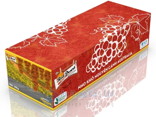 Mẫu hộp 2 nắp gài đựng nho khô