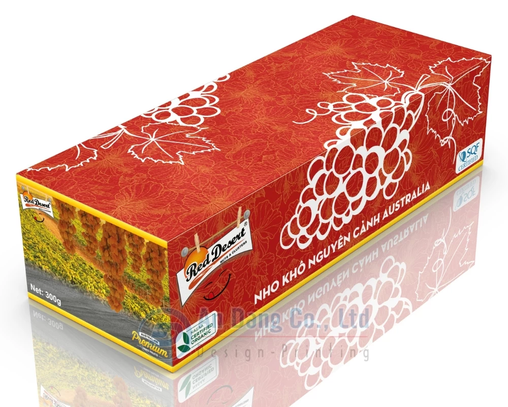 Mẫu hộp 2 nắp gài đựng nho khô