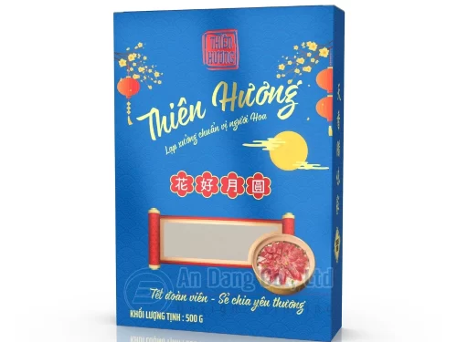 Mẫu hộp giấy 2 nắp gài đựng lạp xưởng