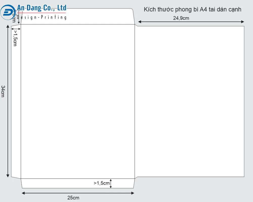 Kích thước in bao thư A4 trên thị trường hiện nay