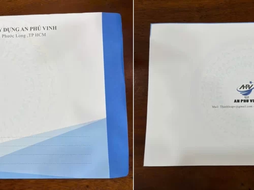 Ấn phẩm bao thư A4 cho công ty Xây Dựng An Phú Vinh