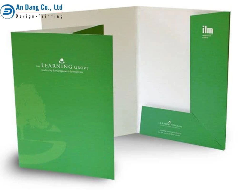 Mẫu file kẹp tài liệu đơn giản, màu xanh nổi bật