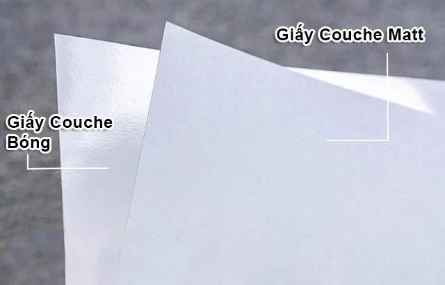 Giấy Couche có hai loại chính là Couche bóng và Couche Matt