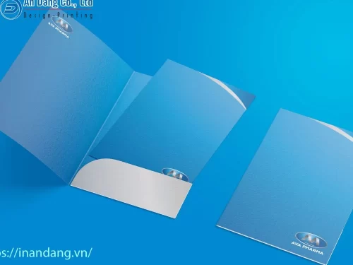 Folder bìa kẹp hồ sơ là ấn phẩm thông dụng, vừa có chức năng quảng cáo vừa bảo quản tài liệu, hồ sơ