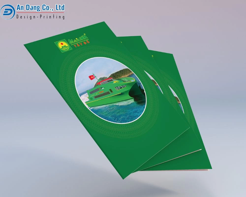 Mẫu bìa kẹp hồ sơ của đơn vị Mai Linh với gam màu xanh lá cây độc đáo