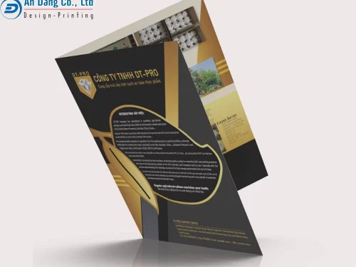 Mẫu thiết kế folder bìa kẹp hồ sơ với tông màu đen và vàng sang trọng