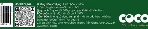 Mẫu in tem phụ sản phẩm dừa xiêm