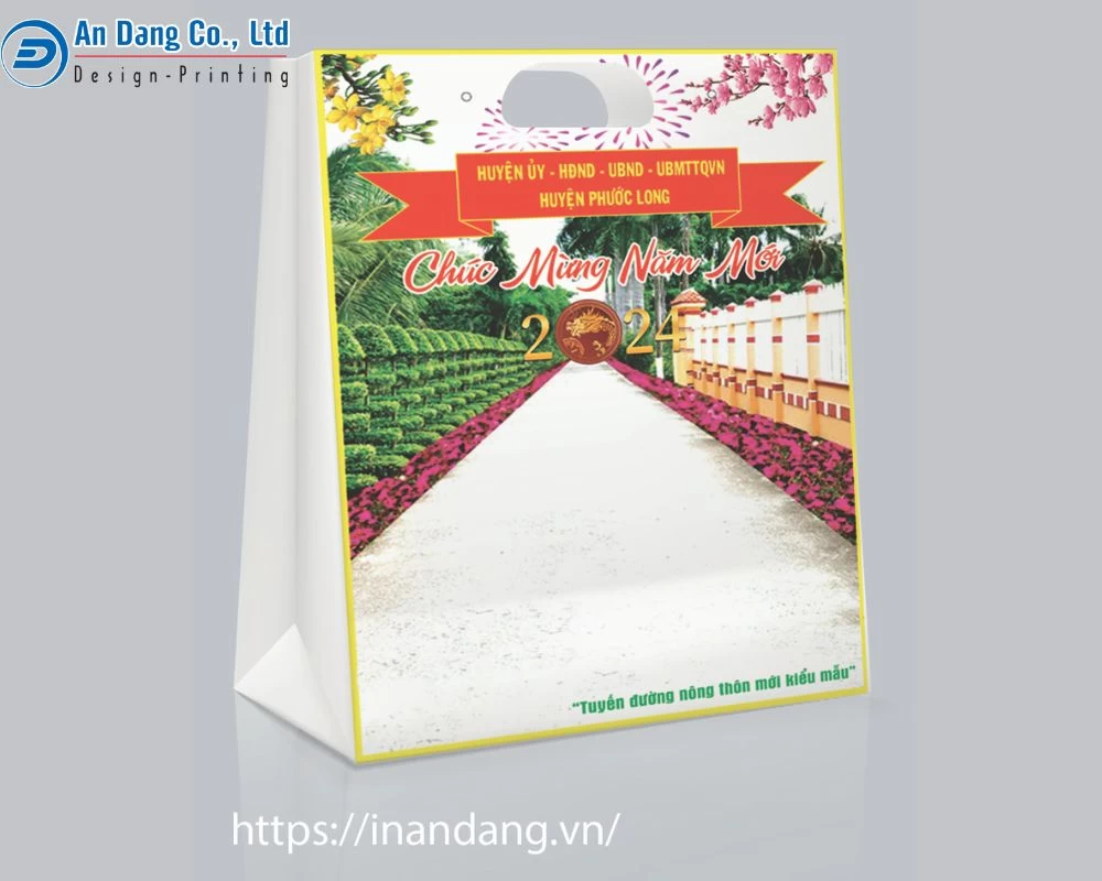 Mẫu túi đựng quà Tết đơn giản, hình dạng chữ A