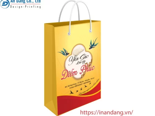 Mẫu túi giấy cao cấp được thiết kế vô cùng sang trọng, dành riêng cho thương hiệu yến sào 