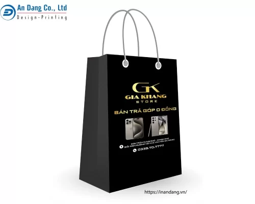 Mẫu túi giấy cao cấp của doanh nghiệp cung cấp điện thoại màu đen