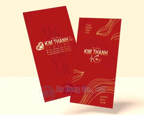 Mẫu bao lì xì độc quyền cho tiệm vàng Kim Thành