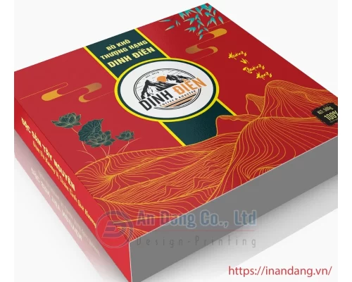 Mẫu hộp giấy đựng bò khô thượng hạng Dinh Điền