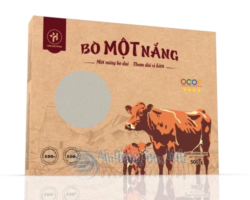 Mẫu hộp giấy đựng thực phẩm bò một nắng