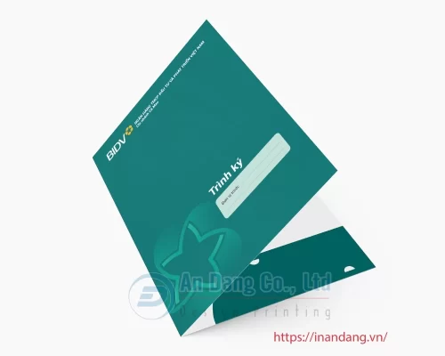 Mẫu in bìa sơ mi cho ngân hàng BIDV