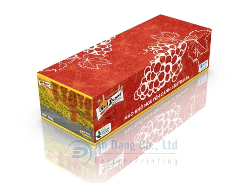 Mẫu hộp giấy đựng nho khô