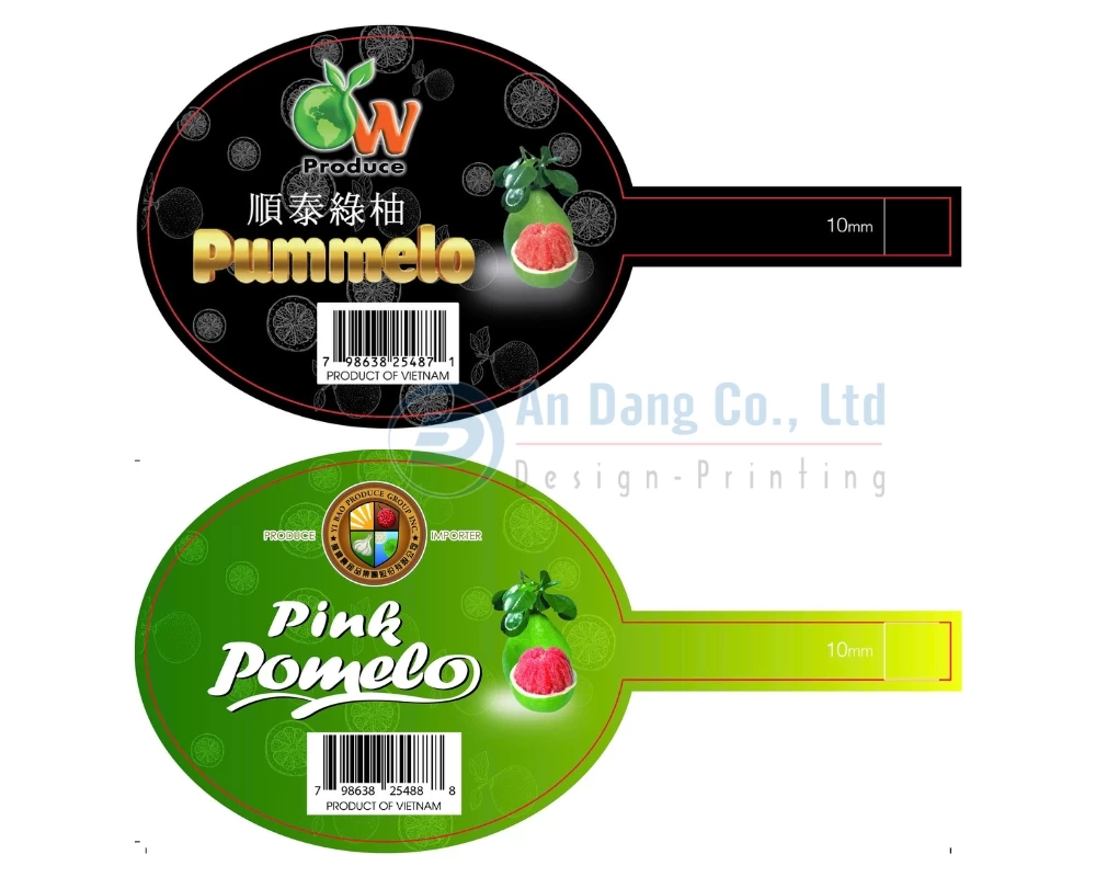 Mẫu tem nhãn sản phẩm cho bưởi da xanh