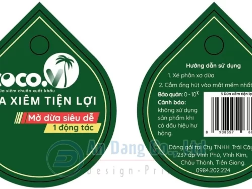 Mẫu in tem nhãn sản phẩm dừa xiêm