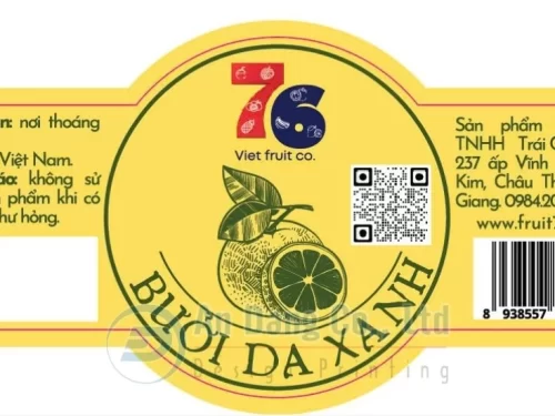 Mẫu tem nhãn chính cho sản phẩm bưởi da xanh
