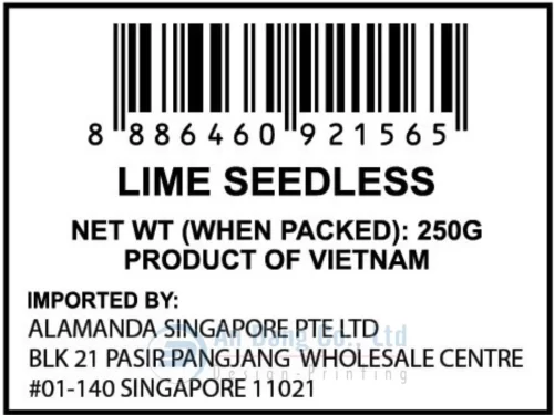 Mẫu tem nhãn phụ cho sản phẩm chanh không hạt xuất khẩu