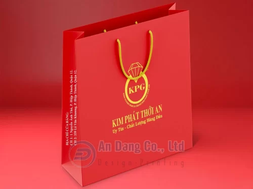 Mẫu in túi giấy theo yêu cầu cho tiệm vàng Kim Phát Thới An
