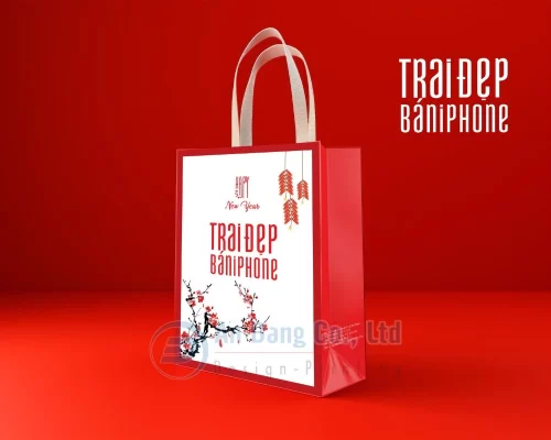 Mẫu in túi giấy theo yêu cầu cho cửa hàng điện thoại Trai Đẹp