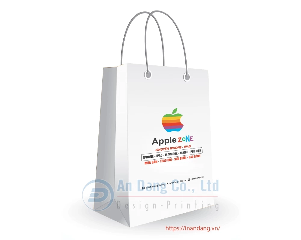 Mẫu túi giấy cho shop Apple Zone