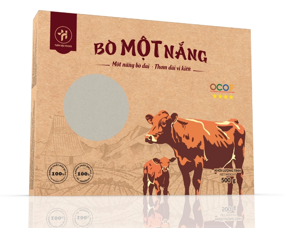 Mẫu thiết kế giao diện hộp giấy đựng bò một nắng