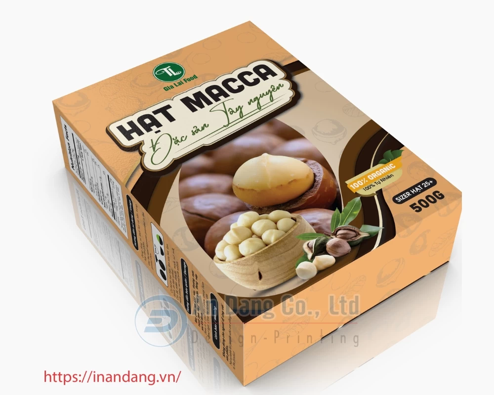 Mẫu thiết kế hộp giấy đựng hạt macca