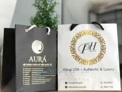 Túi giấy được ép kim để tăng tính thẩm mỹ