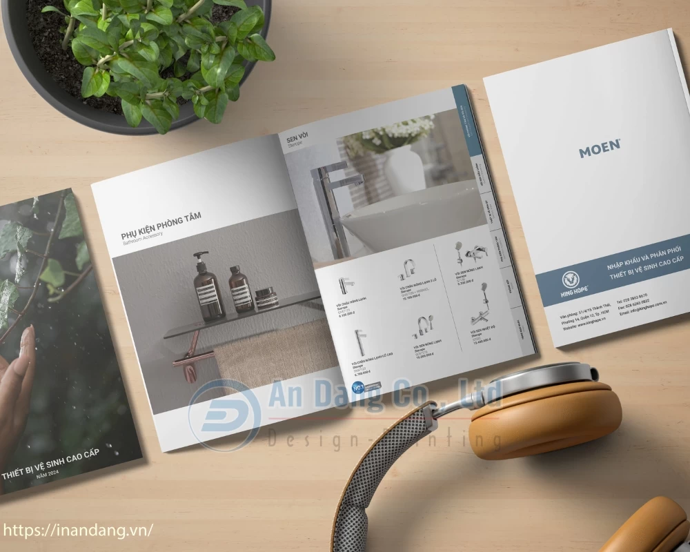 Mẫu catalogue nội thất thiết bị vệ sinh cao cấp do In An Đăng thiết kế