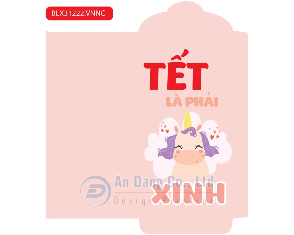 Hình bao lì xì cute với lời chúc vui vẻ “Tết là phải xinh”