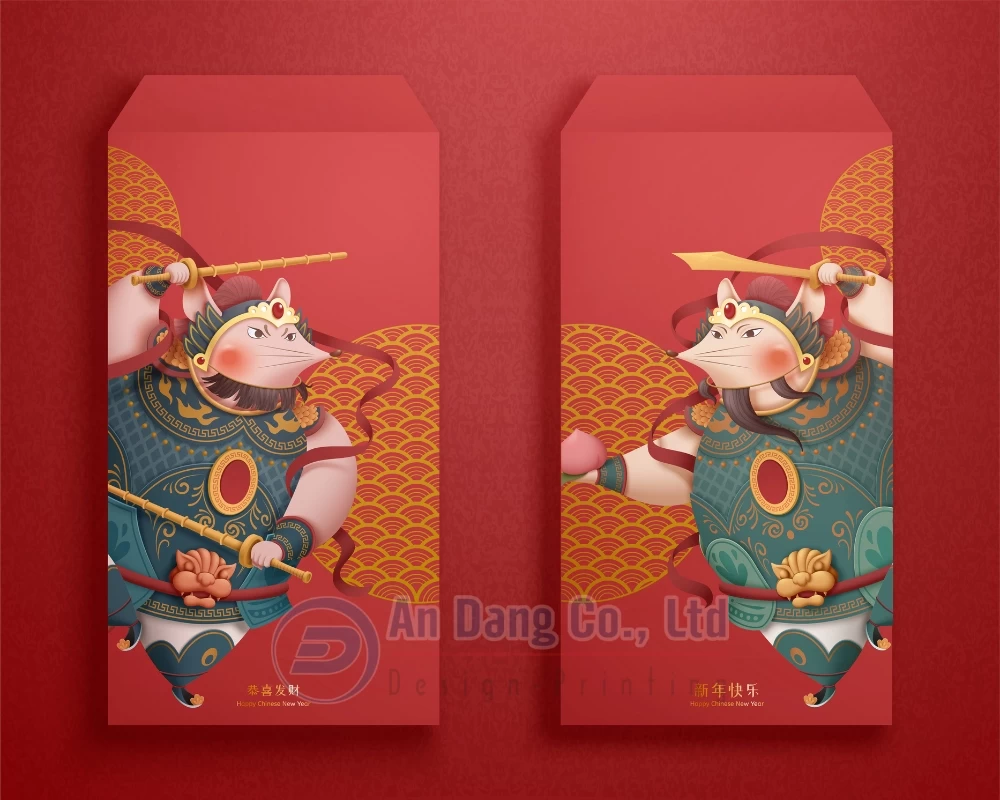 Mẫu bao lì xì cute vẽ hình minh họa 12 con giáp
