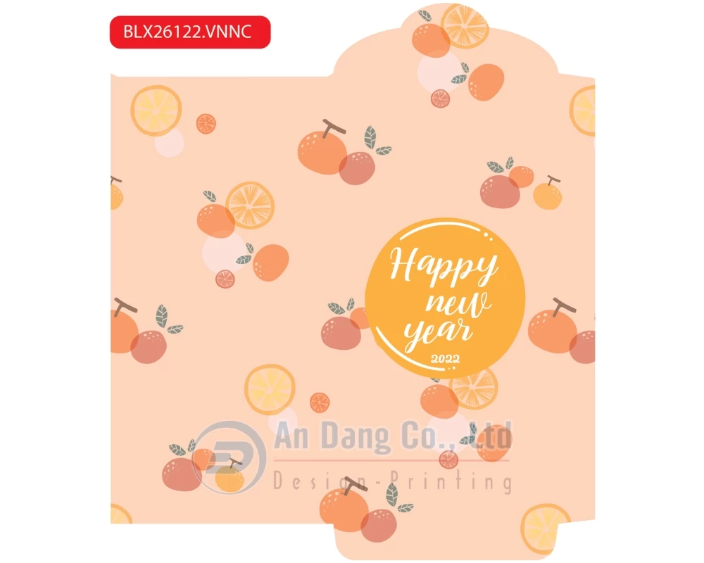 Mẫu bao lì xì cute in hình minh họa hoa quả trái cây kiểu 2