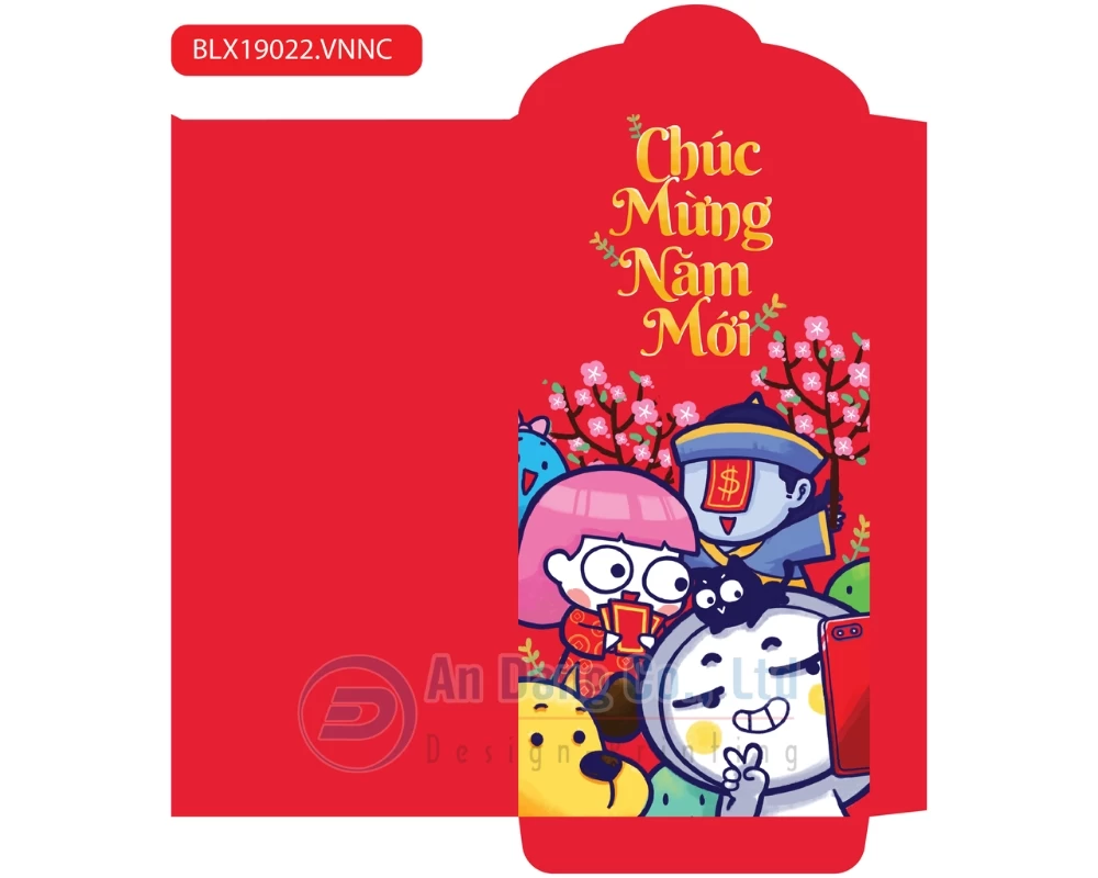 Mẫu bao lì xì có hình các nhân vật chibi đáng yêu
