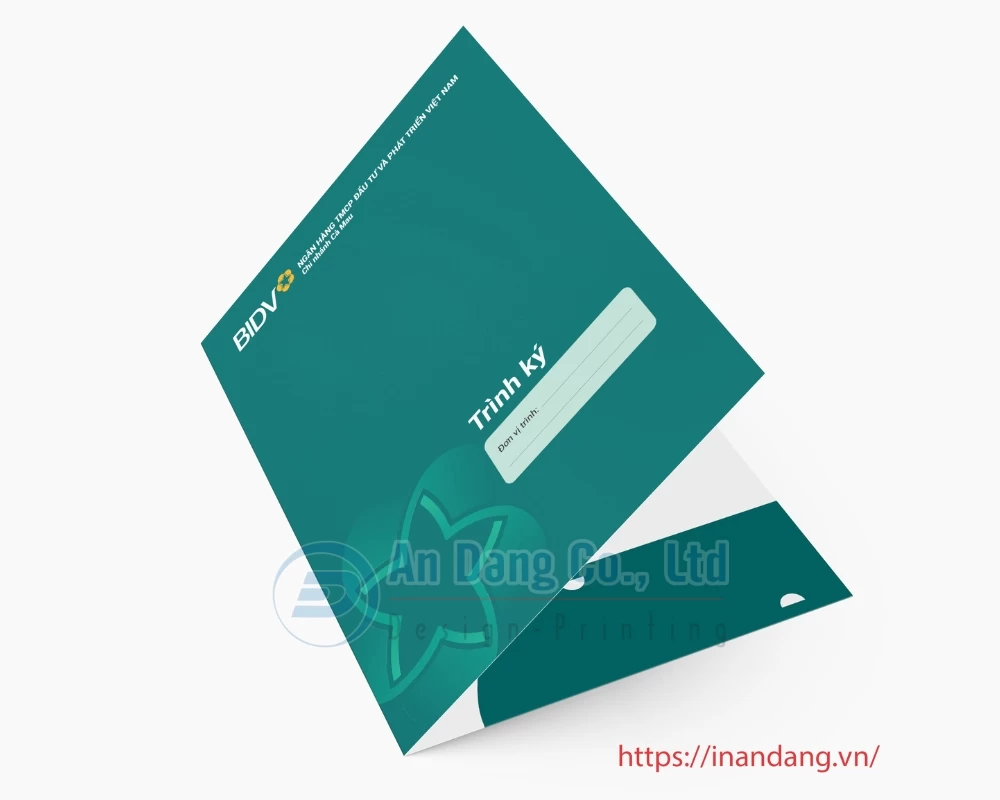 Mẫu bìa folder đẹp, theo yêu cầu cho ngân hàng BIDV chi nhánh Cà Mau
