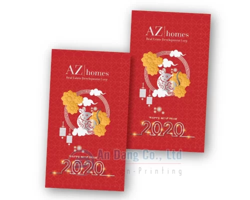 Mẫu bao lì xì sang trọng, bắt mắt do In An Đăng thiết kế cho công ty bất động sản AZ Homes