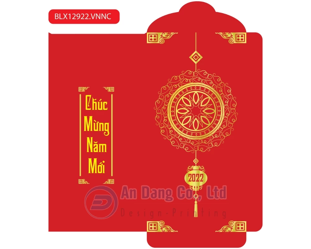 Mẫu bao lì xì tối giản, sang trọng với câu chúc “chúc mừng năm mới”