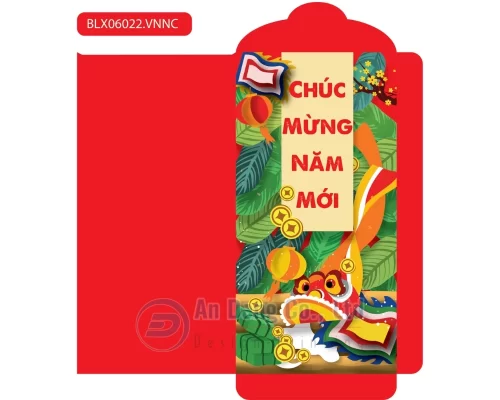 Mẫu bao lì xì cao cấp với hình vẽ đồ họa sinh động, nổi bật