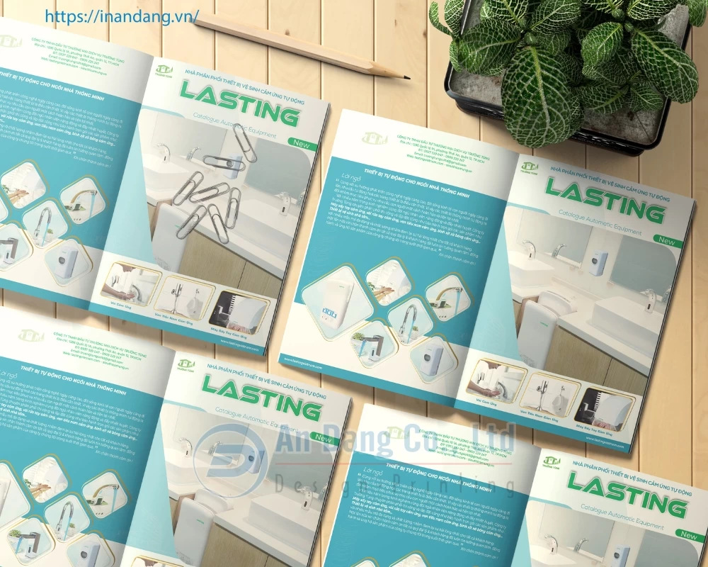 Mẫu catalogue đẹp giới thiệu sản phẩm thiết bị vệ sinh cảm ứng tự động do In An Đăng thiết kế