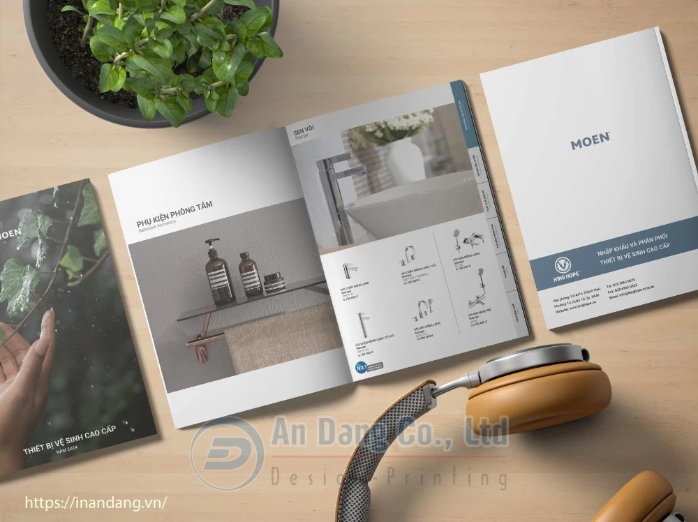 Mẫu catalogue sản phẩm giới thiệu thiết bị vệ sinh cao cấp do In An Đăng thiết kế