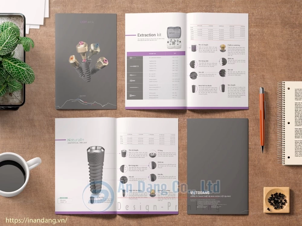 Mẫu catalogue giới thiệu sản phẩm cho công ty thiết bị nha khoa Việt Quang
