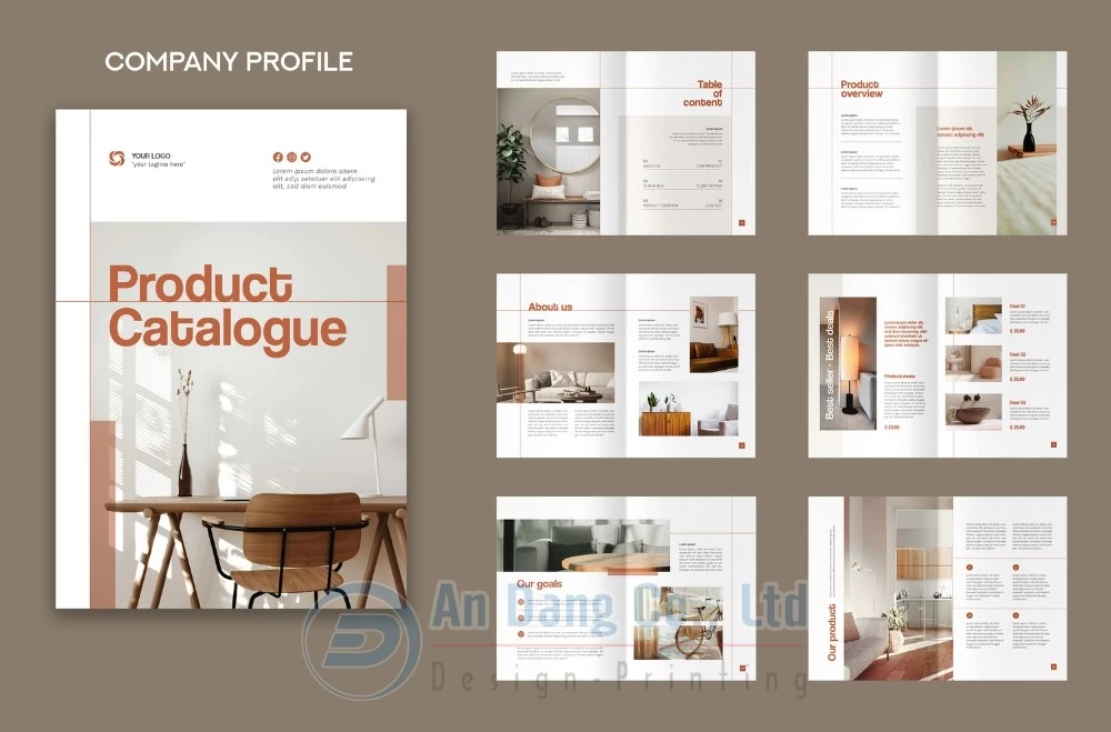 Mẫu catalogue đẹp kiểu 1 cho ngành thiết kế nội thất