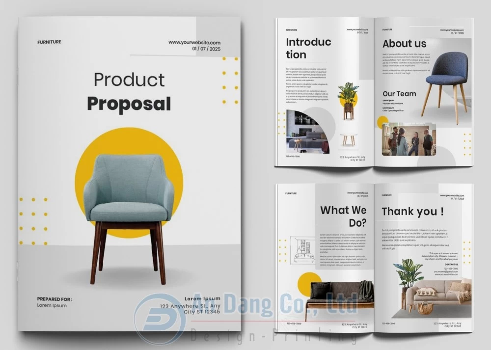 Mẫu catalogue đẹp kiểu 2 cho ngành thiết kế nội thất