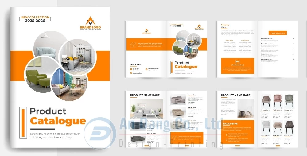 Mẫu catalogue đẹp kiểu 3 cho ngành thiết kế nội thất