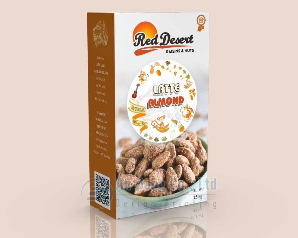 Hộp giấy đựng thực phẩm cho thương hiệu Red Desert mẫu 2